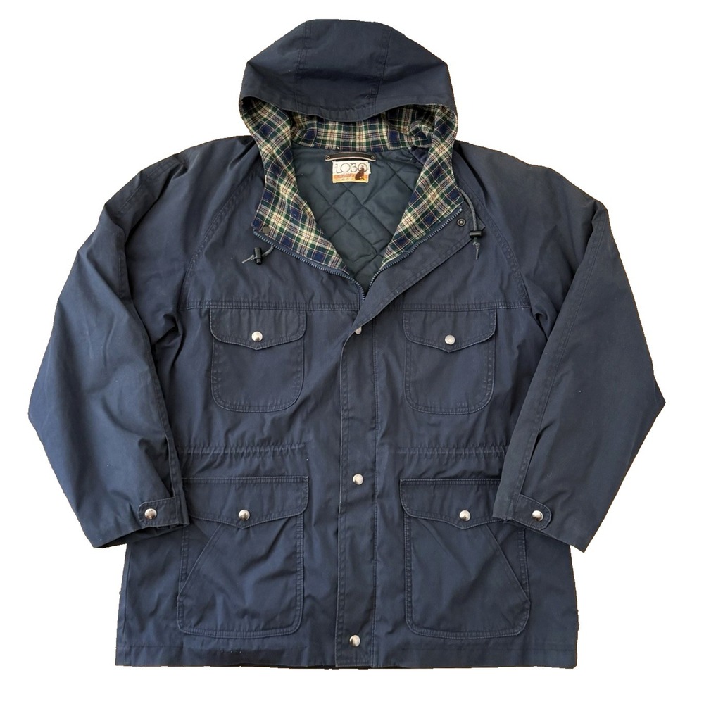 Pendleton Lobo Barn Coat Field Jacket Mens XL Navy‎ Hooded Quilted As Is